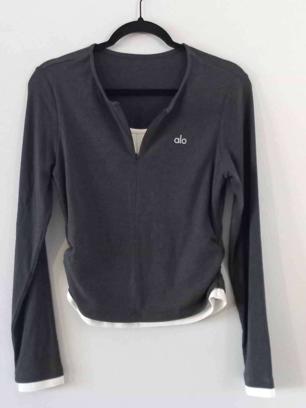 ALO YOGA two in one long sleeve top with quarter zip